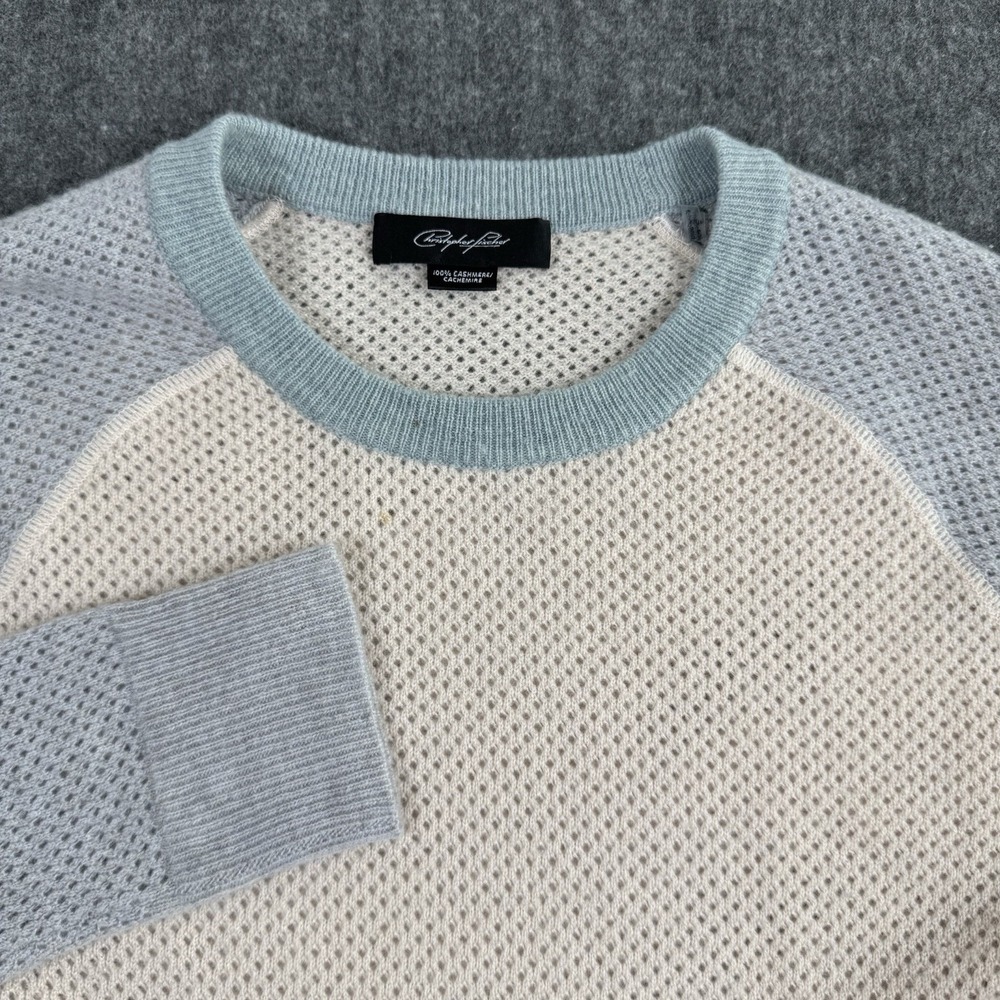 Christopher Fischer 100% Cashmere Sweater Cream Colorblock Crewneck Size S/M?